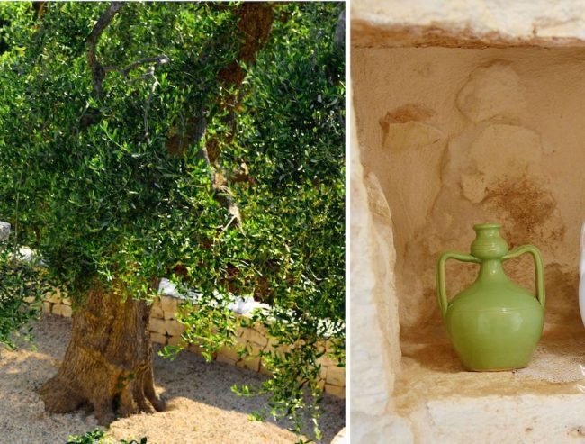 Olivenbäume und apulische Keramik